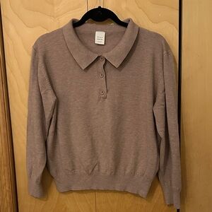 Elegant Pink Collared Sweater